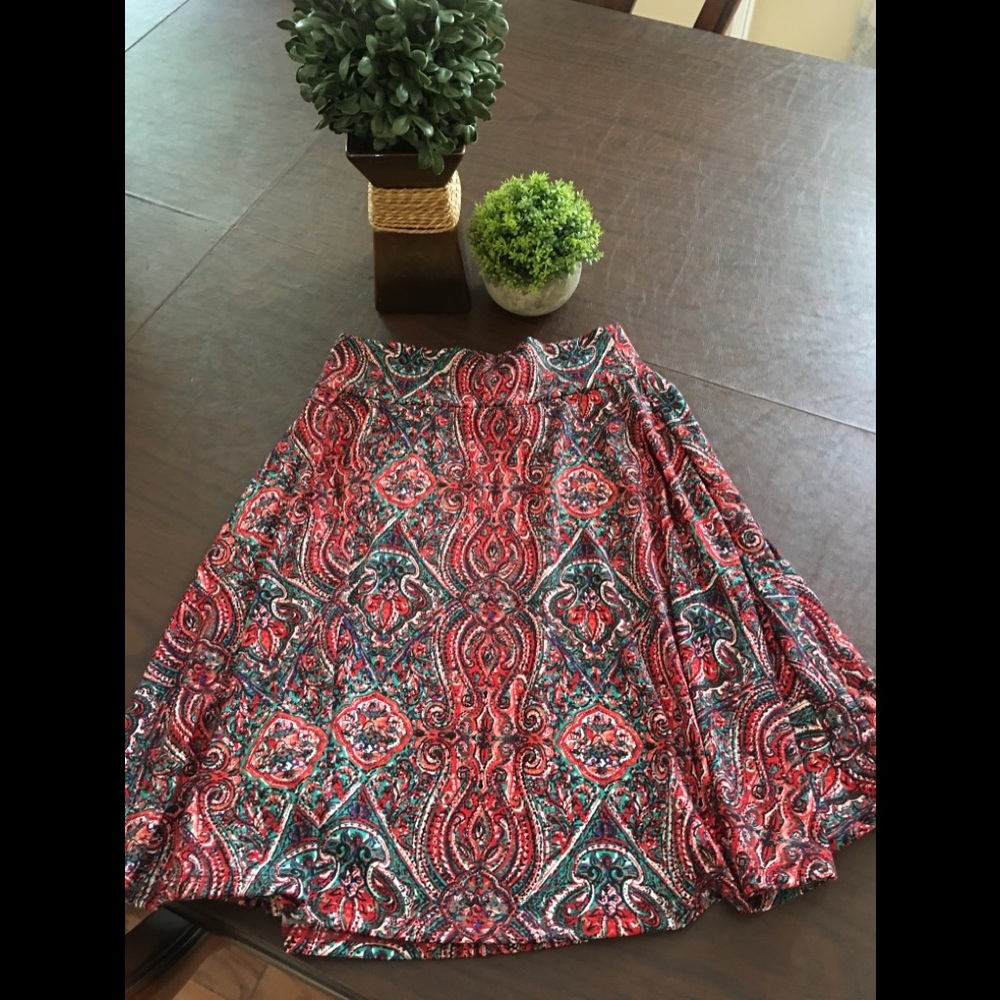 LuLaroe Print Fit and Flare Skirt